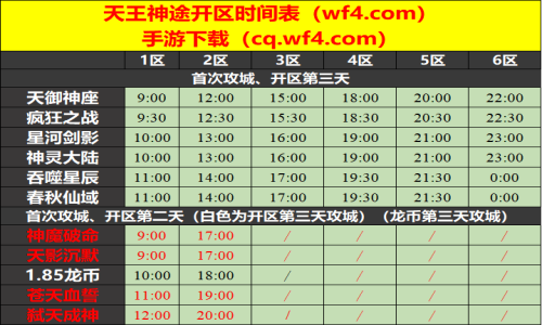 07月21日天王神途手游开服表及合区公告