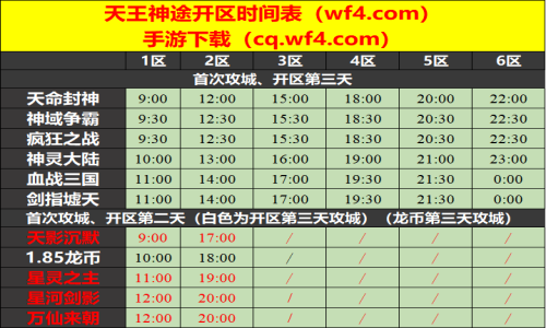 09月12日天王神途手游开服表及合区公告