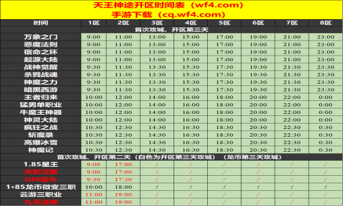 09月26日天王神途手游开服表及合区公告