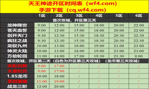 06月10日天王神途手游开服表及合区公告