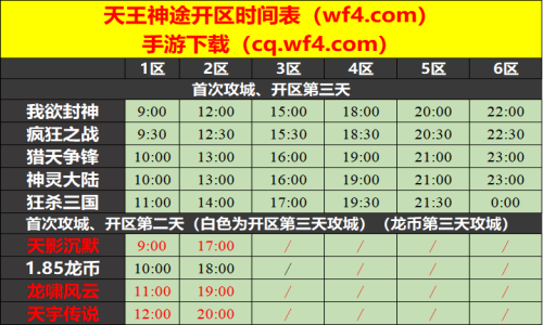 03月09日天王神途手游开服表及合区公告