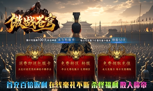 天王神途《傲战苍穹》包服卡玩法全面更新、首充百倍返利、在线豪礼不断、杀怪福利、散人称帝（化仙系统特色玩法邀你来战）